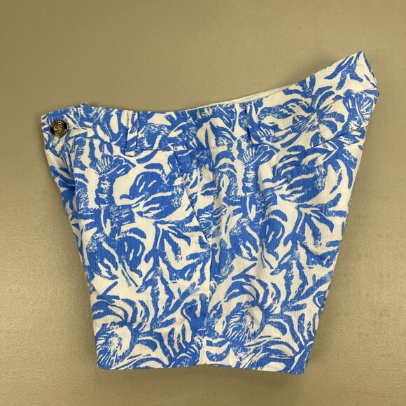Lilly Pulitzer Callahan Shorts Womens 0 Blue White Lobster Crab Nautical 30x5" - Picture 3 of 16